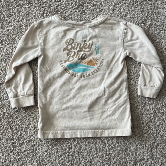 Binky Bro Kids Long Sleeve Tee in Cream - Picture 2 of 3